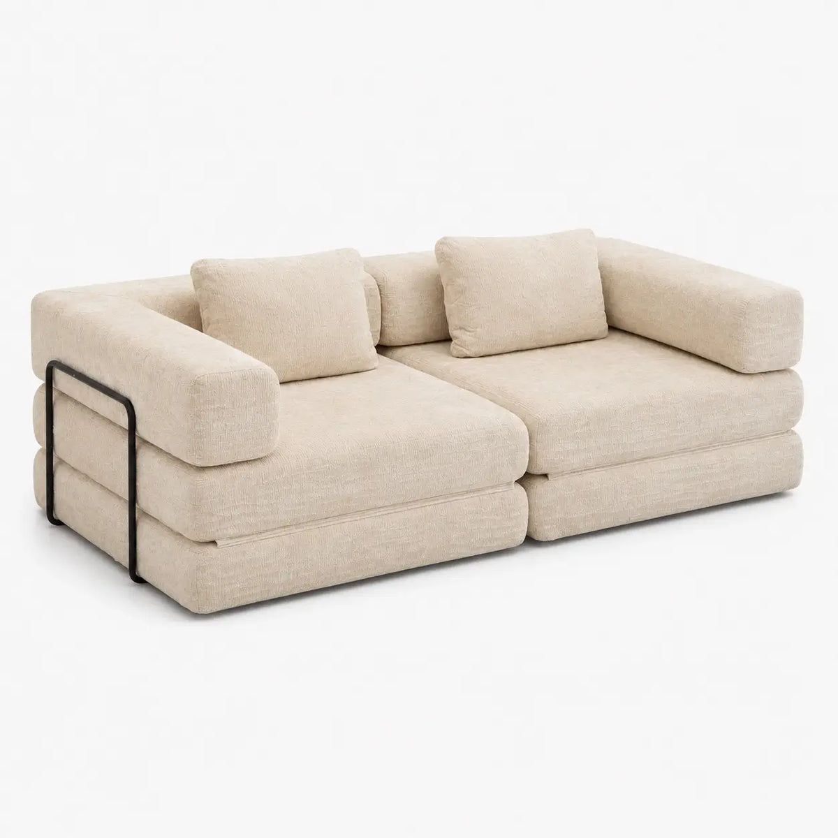 Canapé-lit modulable Kovena Duo Beige Écru