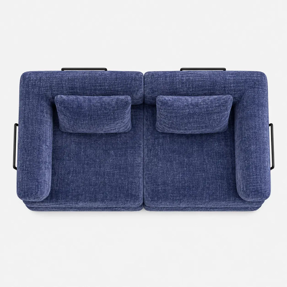 Canapé-lit modulable Kovena Duo bleu marine, vue de dessus