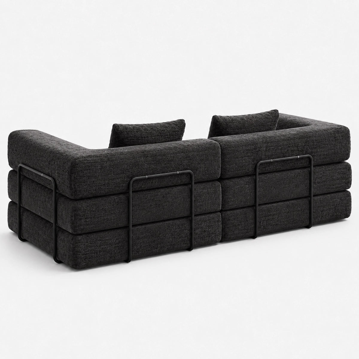 Canapé-lit modulable Kovena Duo gris anthracite, vue arrière