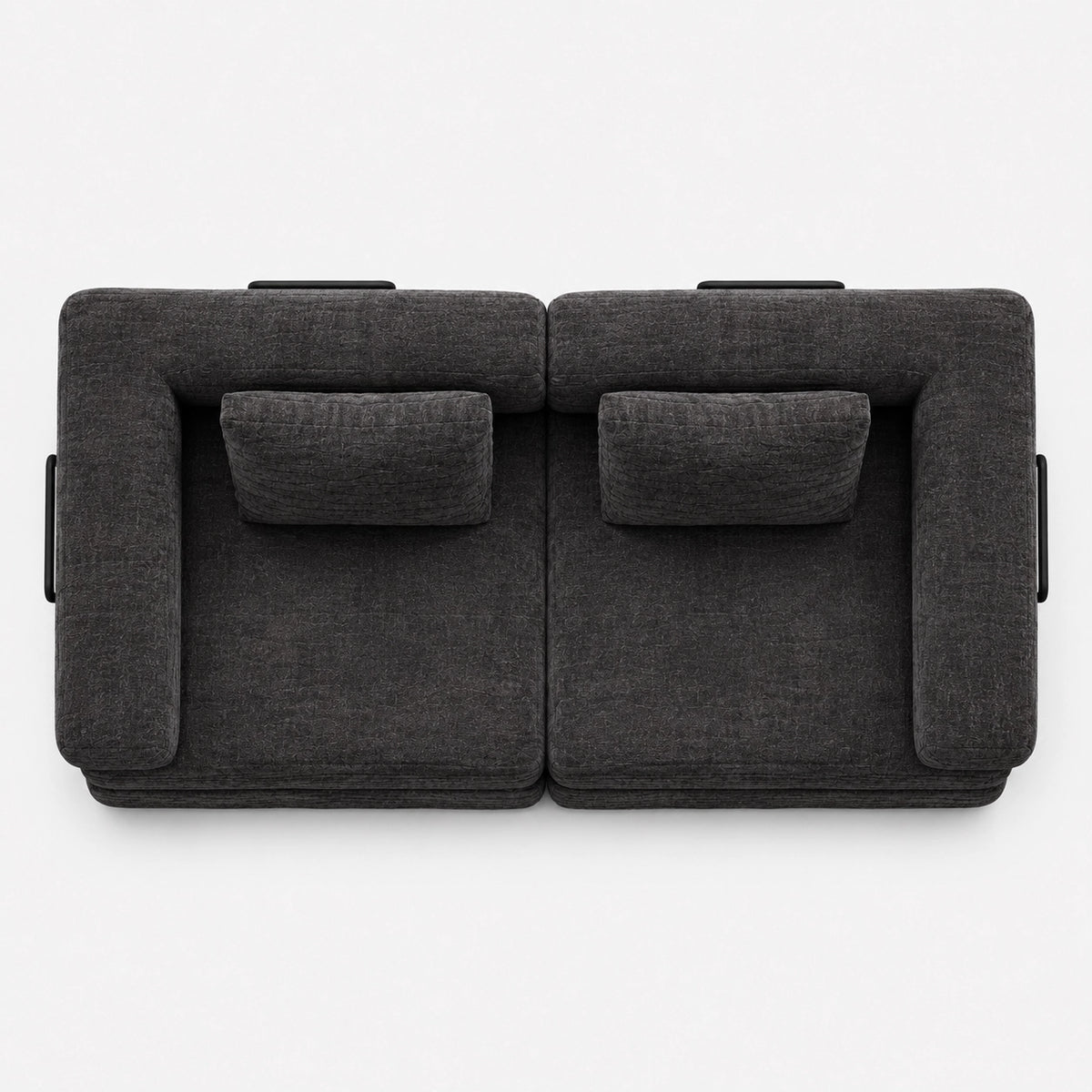 Canapé-lit modulable Kovena Duo gris anthracite, vue de dessus