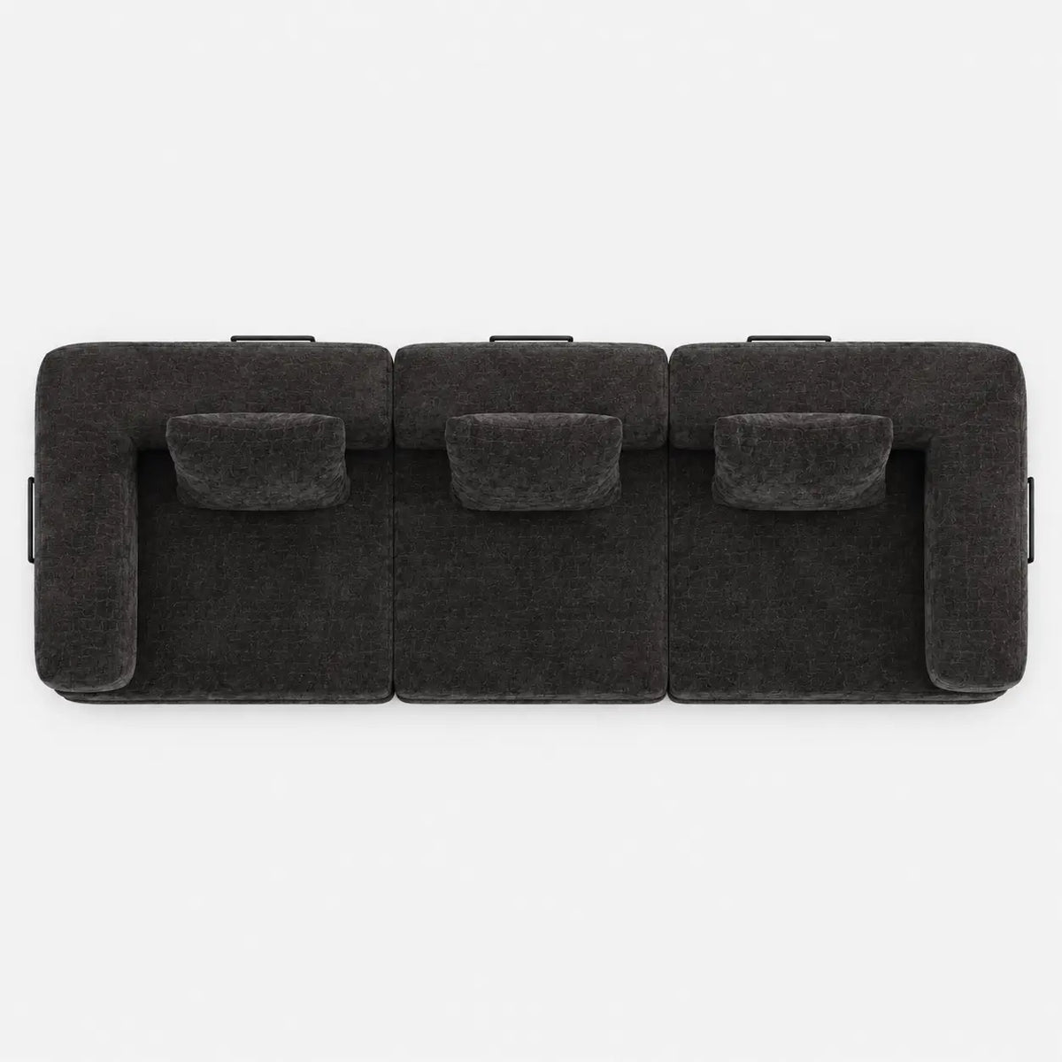 Canapé-lit modulable Kovena Trio gris anthracite, vue de dessus